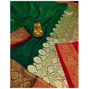 banrasi fancy green saree