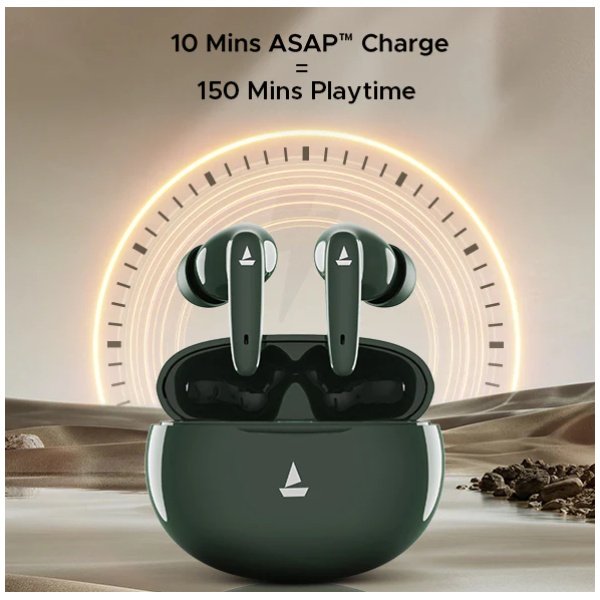 Boat Airdopes 161 pro Buds Green Cyan